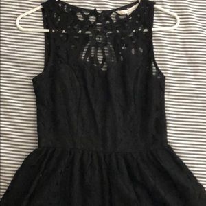Black, laced dress.